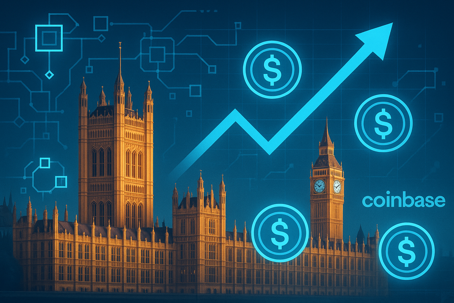 Coinbase backs UK petition urging stablecoin rules and blockchain adoption.