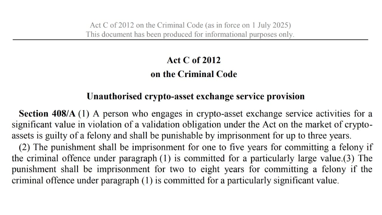 Hungary Repeals Strict Crypto Rules to Align With EU MiCA Framework